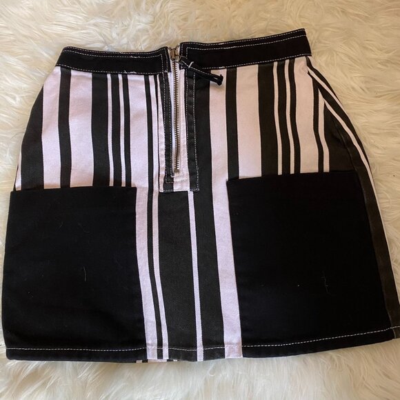 BDG Urban Outfitters Striped High-Waisted Mini Skirt W/Front Zipper & Pockets XS - Picture 1 of 5
